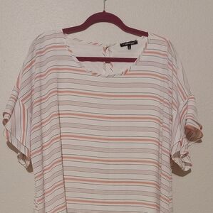 Striped Women's Top - White and Pink